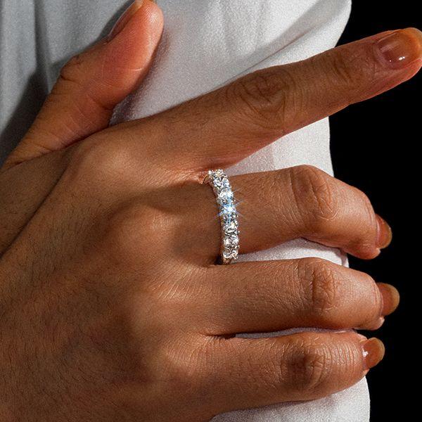 Sterling Silver Alternative Engagement Ring with 5.00 CT. TW. Simulated Stones