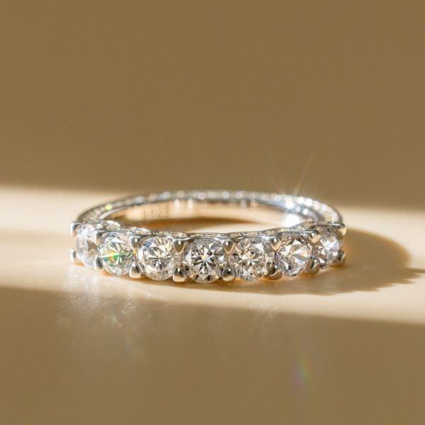 Sterling Silver Alternative Engagement Ring with 5.00 CT. TW. Simulated Stones