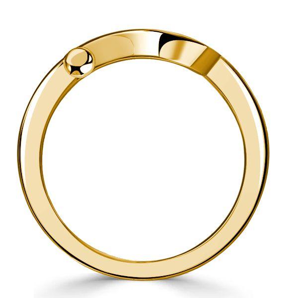 Golden Horseshoe Engagement Ring - 18K Gold Plated Sterling Silver, 0.73 CTW CZ