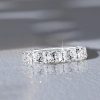 Oval Created White Sapphire Wedding Band in Sterling Silver (3.15 CT. TW.)