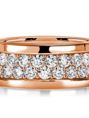Rose Gold Micro Pave CZ Eternity Wedding Band - 2.88 CTW