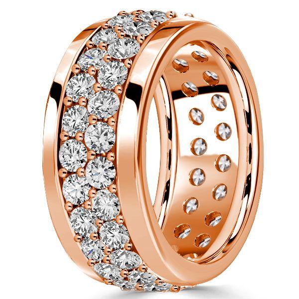 Rose Gold Micro Pave CZ Eternity Wedding Band - 2.88 CTW