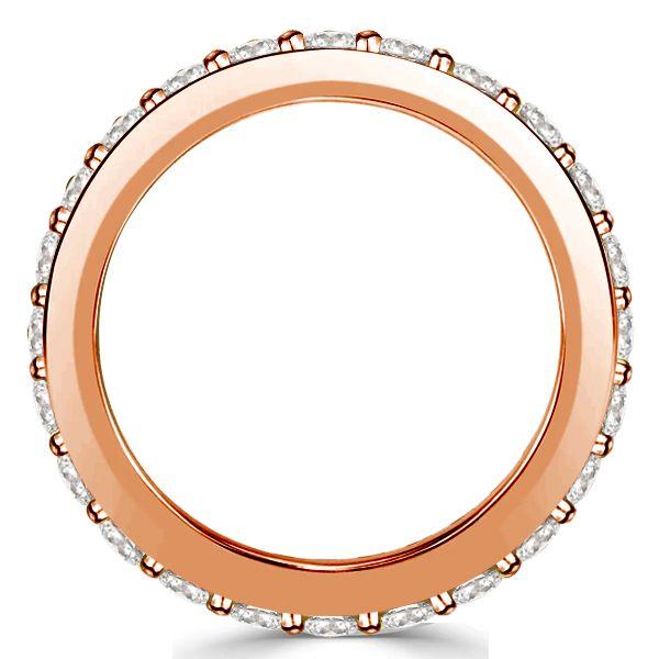 Rose Gold Micro Pave CZ Eternity Wedding Band - 2.88 CTW