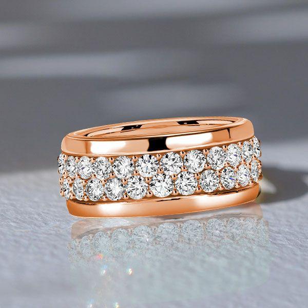 Rose Gold Micro Pave CZ Eternity Wedding Band - 2.88 CTW