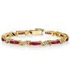 Emerald Cut Ruby Tennis Bracelet | 18K Gold Plated Sterling Silver