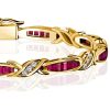 Emerald Cut Ruby Tennis Bracelet | 18K Gold Plated Sterling Silver
