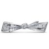Vintage Blue & White Milgrain Bow Brooch Pin, 925 Sterling Silver Plated Women's Jewelry