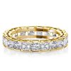 Bezel Setting Radiant Eternity Wedding Band for Women, 18K Gold Plated Sterling Silver