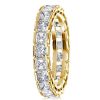 Bezel Setting Radiant Eternity Wedding Band for Women, 18K Gold Plated Sterling Silver