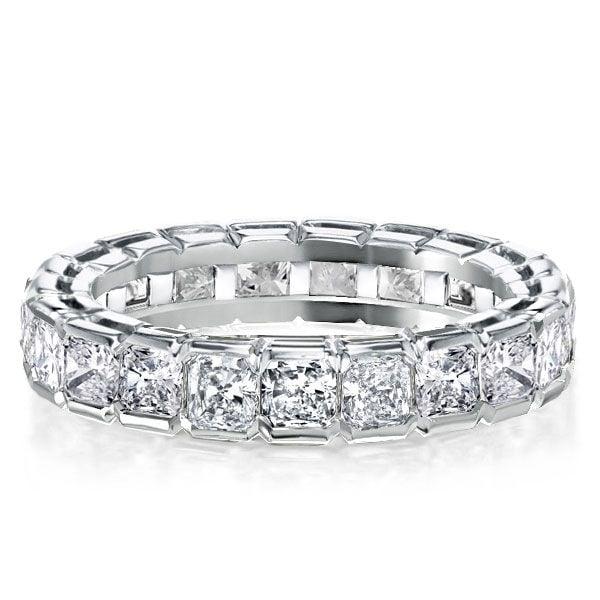 Radiant Eternity Wedding Band in Rhodium Plated 925 Sterling Silver | 4.25MM Wide