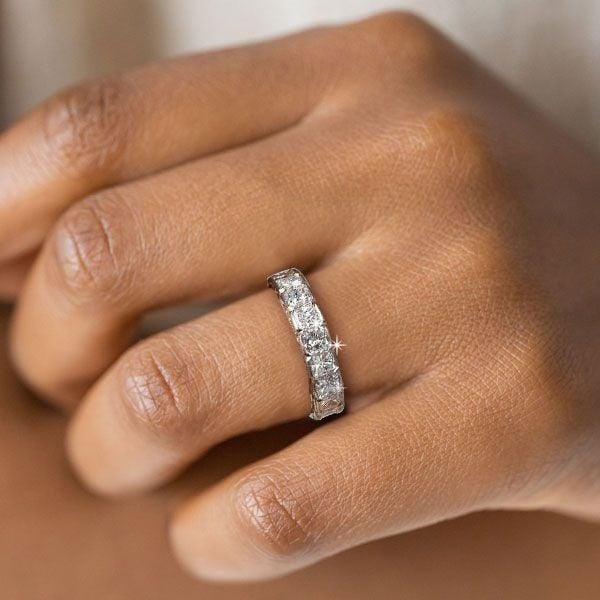 Radiant Eternity Wedding Band in Rhodium Plated 925 Sterling Silver | 4.25MM Wide