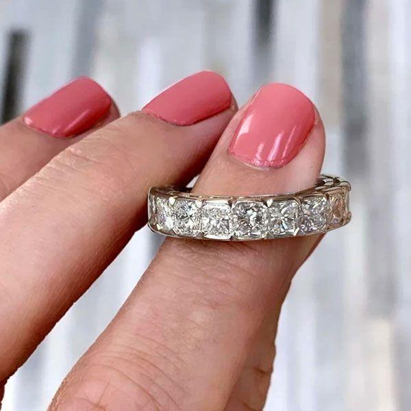 Radiant Eternity Wedding Band in Rhodium Plated 925 Sterling Silver | 4.25MM Wide