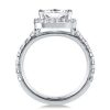 Classic Emerald Cut & Round Halo Bridal Set in Sterling Silver with 3.00 CTW