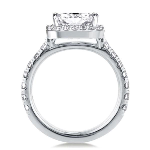 Classic Emerald Cut & Round Halo Bridal Set in Sterling Silver with 3.00 CTW