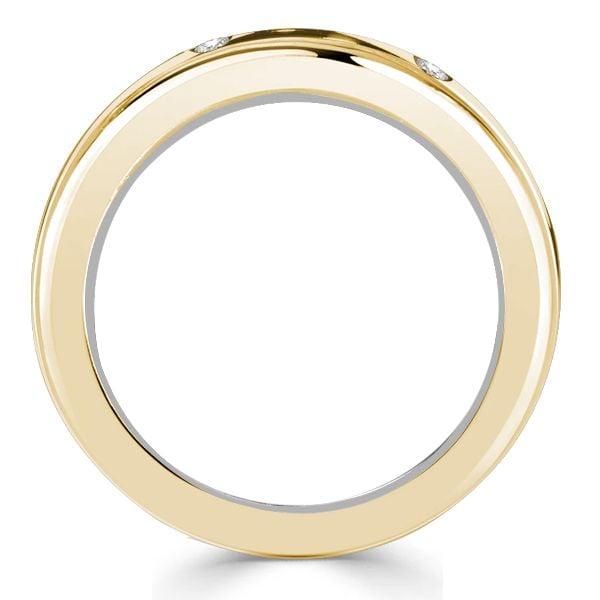 Unique Double Band White Sapphire Anniversary Ring in Sterling Silver