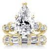 Pear Shaped Wedding Set 9.00 CT. TW. in 18K Gold Plated Sterling Silver
