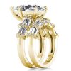 Pear Shaped Wedding Set 9.00 CT. TW. in 18K Gold Plated Sterling Silver