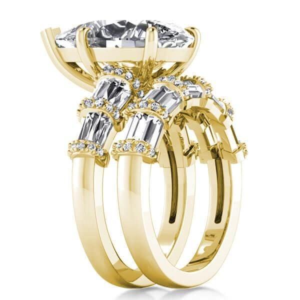Pear Shaped Wedding Set 9.00 CT. TW. in 18K Gold Plated Sterling Silver