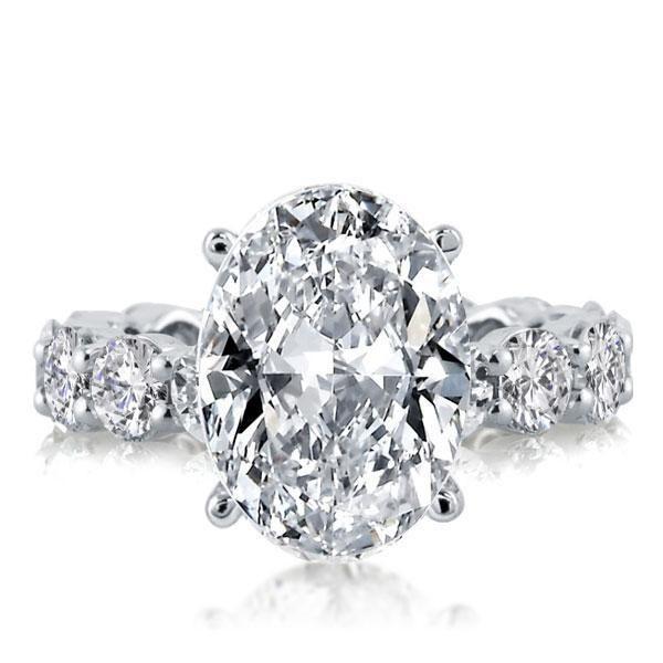 Oval Created White Sapphire Eternity Bridal Set - 925 Sterling Silver