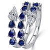 Pear Shaped Sterling Silver Twist Wedding Ring - 3.73 CTW