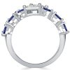 Pear Shaped Sterling Silver Twist Wedding Ring - 3.73 CTW