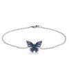 Dancing Butterfly Blue Sapphire Sterling Silver Bracelet for Women