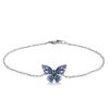 Dancing Butterfly Blue Sapphire Sterling Silver Bracelet for Women