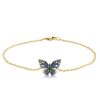 Dancing Butterfly Blue Sapphire Sterling Silver Bracelet for Women