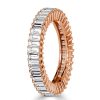 Rose Gold Morganite & Emerald Cut Bridal Set - 18K Plated Sterling Silver Wedding Rings