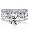 Solitaire Eternity Created White Sapphire 925 Sterling Silver 3-Piece Wedding Set