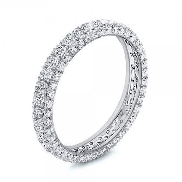 Solitaire Eternity Created White Sapphire 925 Sterling Silver 3-Piece Wedding Set
