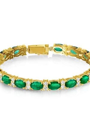 18k Gold Plated Sterling Silver Tennis Bracelet for Women, Dainty, Nickel-Free