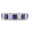 Princess Cut Wedding Band in Rhodium-Plated Sterling Silver with 7.65 CT. TW. Stones