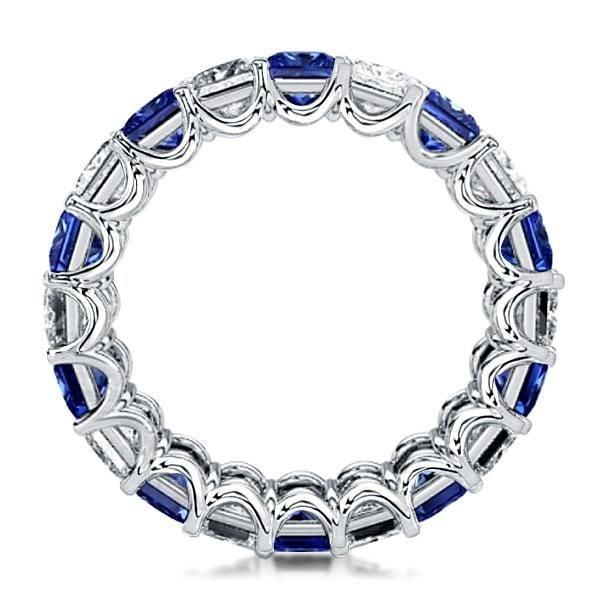 Princess Cut Wedding Band in Rhodium-Plated Sterling Silver with 7.65 CT. TW. Stones