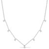 Baguette Cut White Sapphire Dangle Necklace | 925 Sterling Silver Drop Pendant