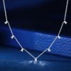Baguette Cut White Sapphire Dangle Necklace | 925 Sterling Silver Drop Pendant