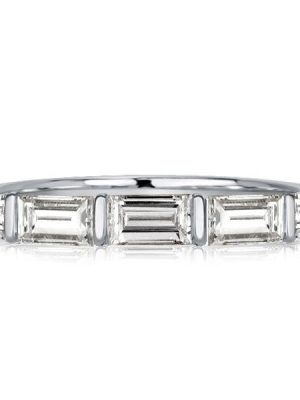 Baguette Bar Set Half Eternity Band - 925 Sterling Silver - 1.39 CT. TW.