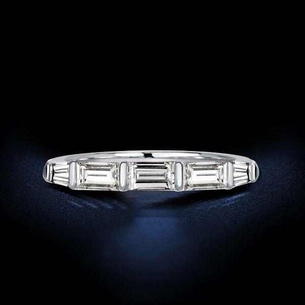 Baguette Bar Set Half Eternity Band - 925 Sterling Silver - 1.39 CT. TW.