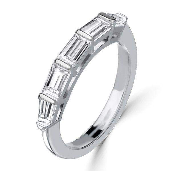 Baguette Bar Set Half Eternity Band - 925 Sterling Silver - 1.39 CT. TW.