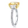 Two-Tone Sterling Silver Emerald & Yellow Topaz Three Stone Engagement Ring