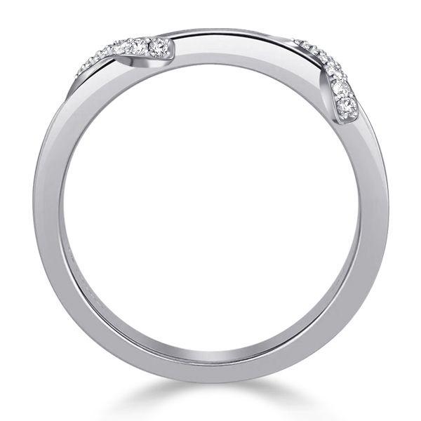 Blue Sapphire Ribbon Wedding Band - Sterling Silver .925