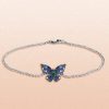 Butterfly Blue Sapphire Bracelet for Women - Sterling Silver