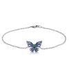 Butterfly Blue Sapphire Bracelet for Women - Sterling Silver