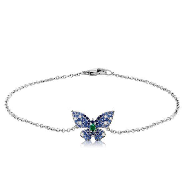 Butterfly Blue Sapphire Bracelet for Women - Sterling Silver