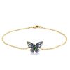 Butterfly Blue Sapphire Bracelet for Women - Sterling Silver