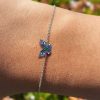 Butterfly Blue Sapphire Bracelet for Women - Sterling Silver