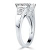 Antique Asscher Cut Sterling Silver Engagement Ring - 4.0 CT Center Stone