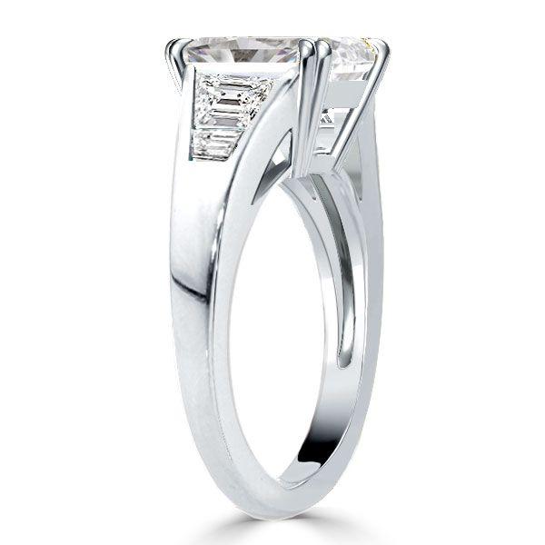 Antique Asscher Cut Sterling Silver Engagement Ring - 4.0 CT Center Stone