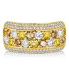 18K Gold Plated Multi-Color CZ Half Eternity Anniversary Band Ring