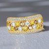 18K Gold Plated Multi-Color CZ Half Eternity Anniversary Band Ring